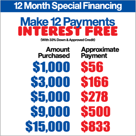 12 Month Special Financing