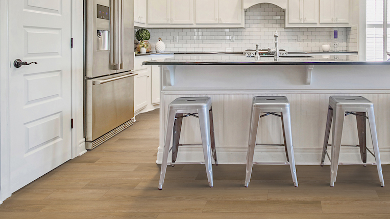 luxury vinyl plank flooring in a kitchen
