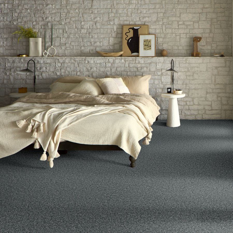 grey carpets in a stylish Melbourne FL bedroom
