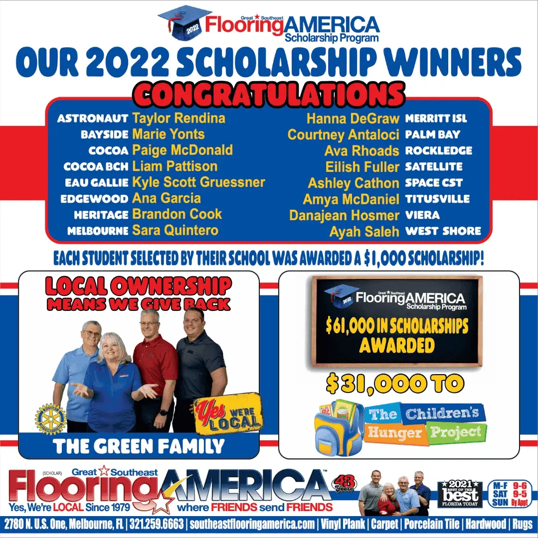 Scholarship Winners Newspaper Ad
